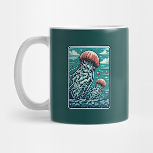 Jellyfish in Japanese Style Mug